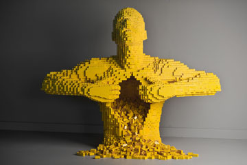 Yellow, a Lego sculpture by Nathan Sawaya (PRNewsFoto/Discovery Times Square)
