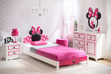 Minnie Wooden Twin Bed Room