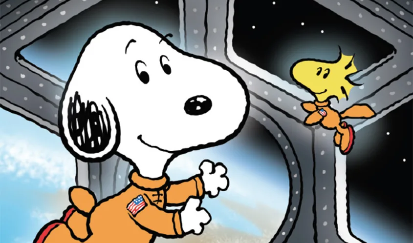Snoopy and Woodstock in Space