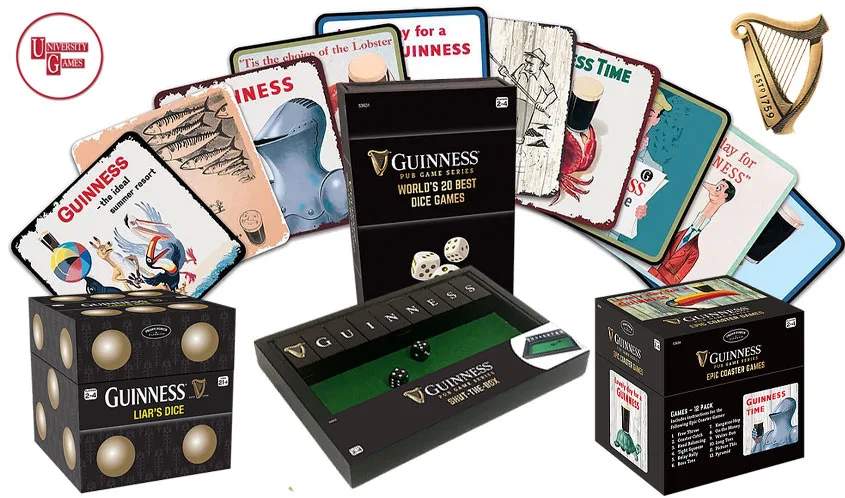University Games Puzzle Guinness Retro 1000 Pezzi - Finitura Opaca E Dettagli In Oro - Regalo Perfetto Per Adulti