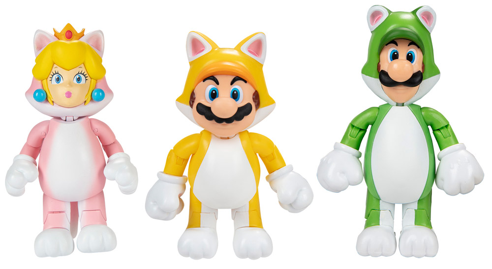 Jakks Pacific Unveils Super Mario 3D World Cat Mario 3-Pack - The