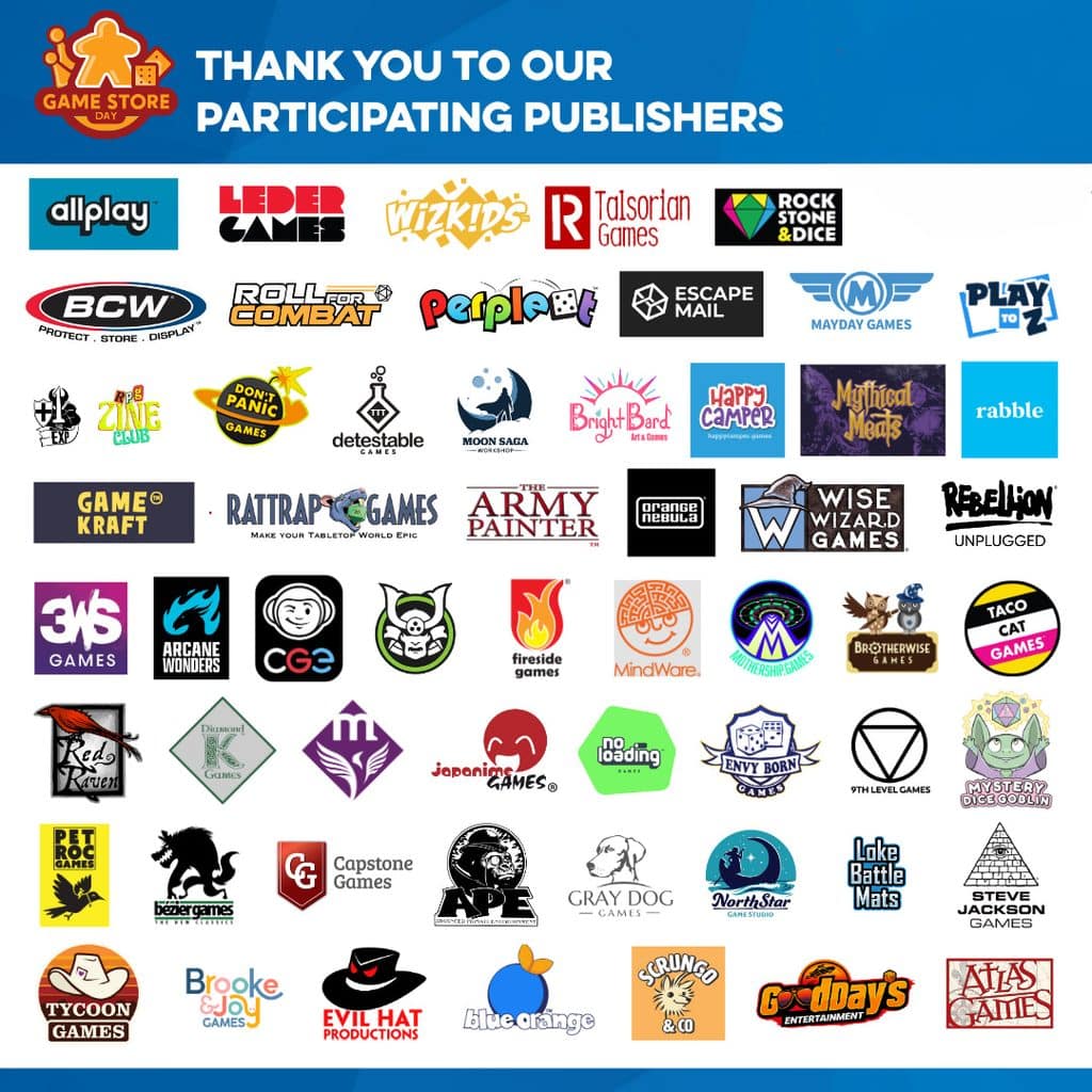 Game Store Day 2026 Publishers | Source: GAMA