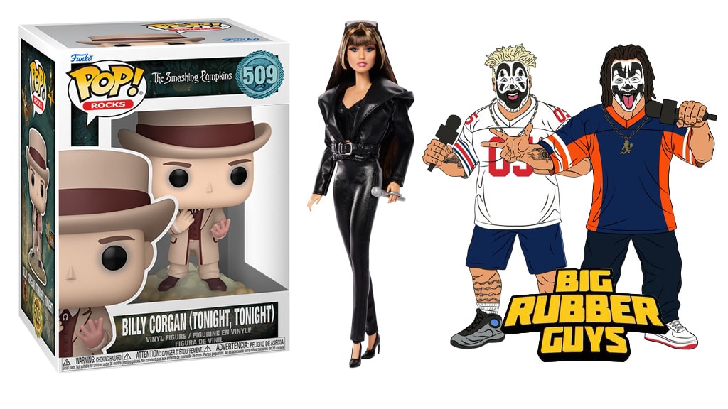 The Smashing Pumpkins, Miley Cyrus, and Insane Clown Posse have new collectibles out this year. | Sources: Funko, Mattel, MAJOR